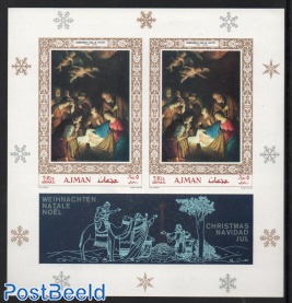 Christmas, van Honthorst painting s/s imperforated