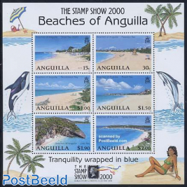 Beaches, Stamp show 6v m/s