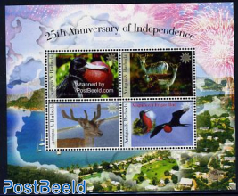 25 Years independence s/s (Deer, frigate bird)