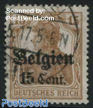 German Occupation, 15c on 15Pf, Stamp out of set