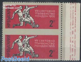 Football Championships vertical pair, imperforated in middle