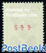 Coil stamp with RED number on back-side 1v