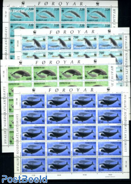 WWF, Sea mammals 4 minisheets (=20 sets)