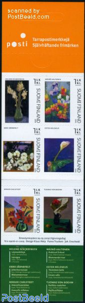 Flower paintings 6v in booklet s-a
