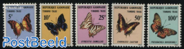 Postage due, butterflies 5v