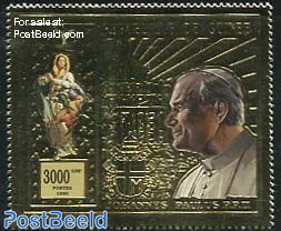 Pope John Paul II 1v, gold