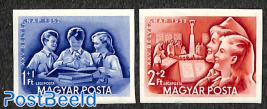 Stamp day 2v, imperforated