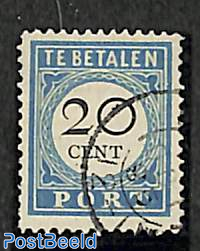 20c, Postage due, Perf. 12.5, Type I, open border