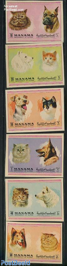 Dogs & cats 6v, imperforated