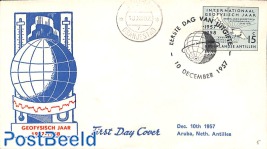 Geophysical year 1v, FDC, without address
