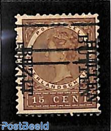 15c, Double overprint 1v, with attest NVPH 2011