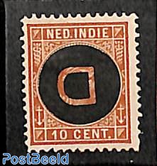 On service 10c, inversed overprint, Stamp out of s