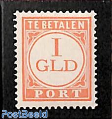 1gld, postage due, Stamp out of set