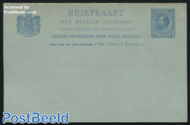Reply Paid Postcard 5+5c with dutch and french text