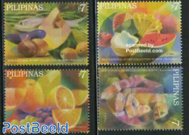 Stamp collecting month, fruits 4v