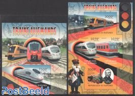 German trains 2 s/s, imperforated