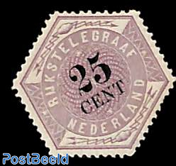 Telegraph stamp 25c with NVPH certificate