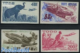 airmail definitives 4v imperforated