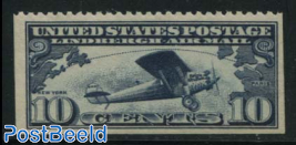10c, Transatlantic flight 1v, left and right and under imperforated
