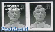 Abraham Lincoln, imperforated pair