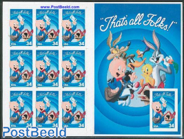 Porky pig minisheet, right stamp imperforated