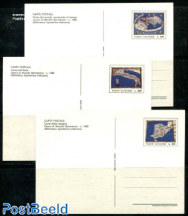 Postcard set, old maps (3 cards)