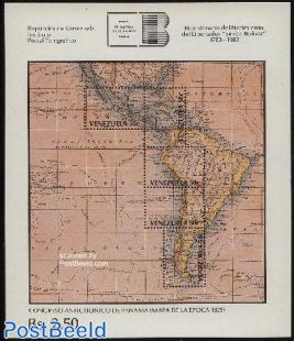 Simon Bolivar, map s/s