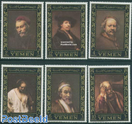 Rembrandt paintings 6v (gold as main colour)
