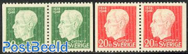 King Gustaf V 2 booklet pairs