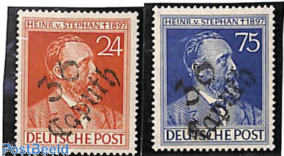 UPU, overprints 2v