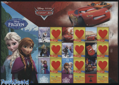 Personal Stamps, Cars/Frozen m/s