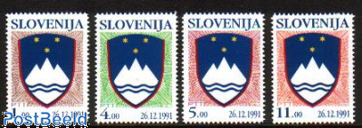 Definitives, state coat of arms 4v