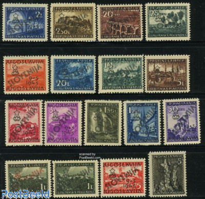Overprints on Laibach stamps 17v