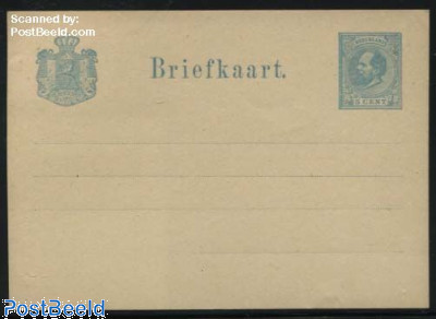 Postcard 5c blue, chamois paper