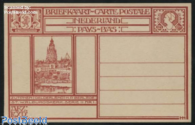 Postcard 12.5c, Zutphen, St. Walburgskerk Serie II Nr. I