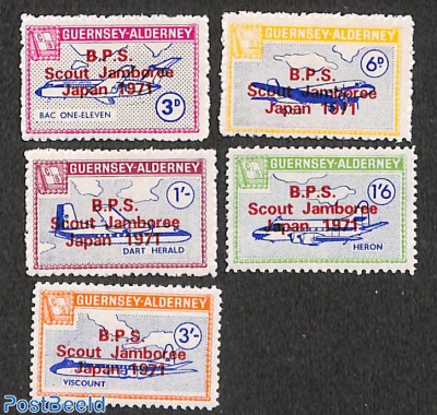 Commodore parcel stamps, jamboree overprints 5v