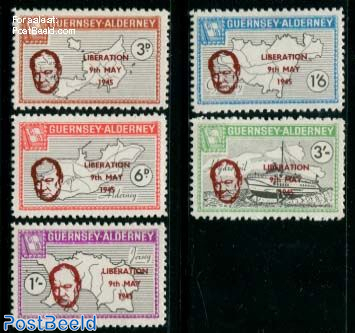 Commodore parcel stamps, Liberation 5v