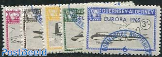 Commodore parcel stamps, Europa, planes 5v