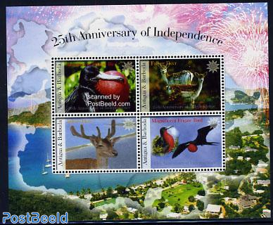 25 Years independence s/s (Deer, frigate bird)