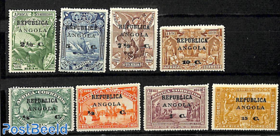 Overprints 8v, on Portugese Africa stamps