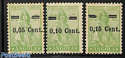 Definitives overprinted 3v