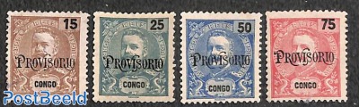 Congo, Provisorio overprints 4v
