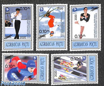Olympic winter games, overprinted 5v