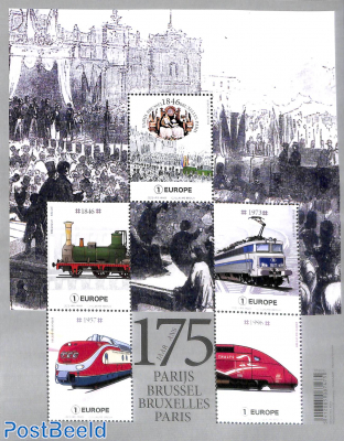 175 years Railway Brussels-Paris 5v m/s