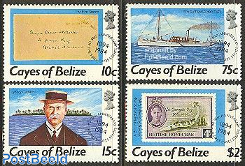 Cayes, stamp centenary 4v