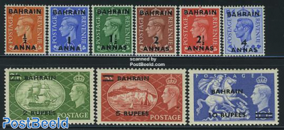 Definitives 9v, overprints on UK stamps