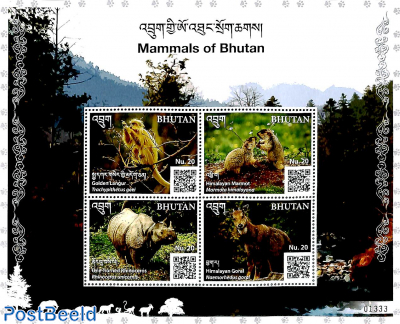 Mammals of Bhutan 4v m/s