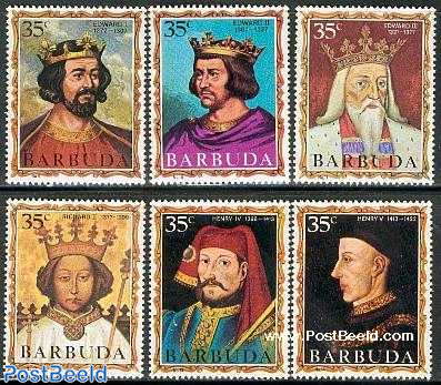English kings & queens 1272-1422 6v