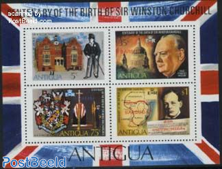 Sir winston Churchill s/s (red overprint)