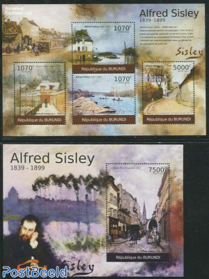 Alfred Sisley paintings 2 s/s